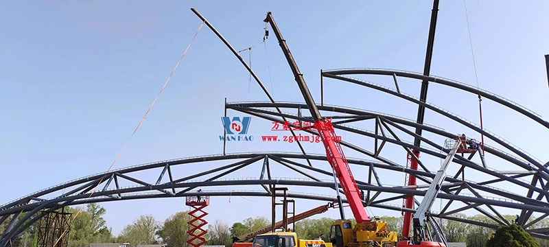 芳菲四月，共鑒美好！陜西定邊馬蓮灘沙漠公園鋼膜結構工程最新進展播報