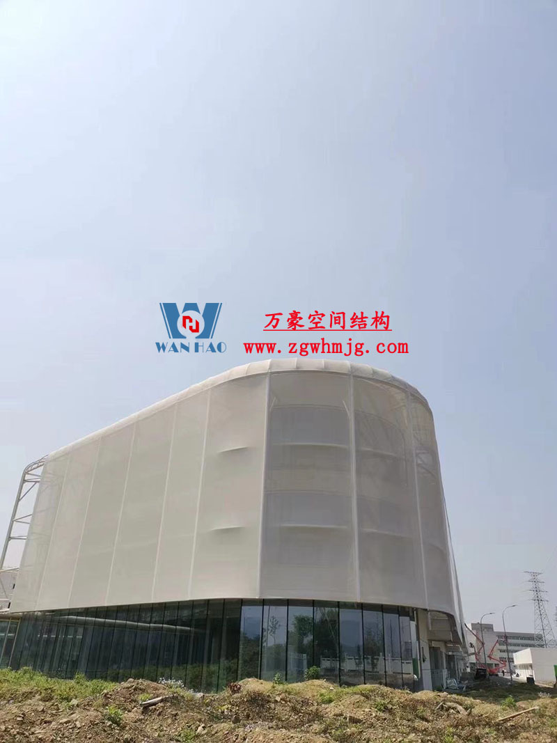 寧波益富樂公司新廠房外立面PTFE網(wǎng)格膜結構工程